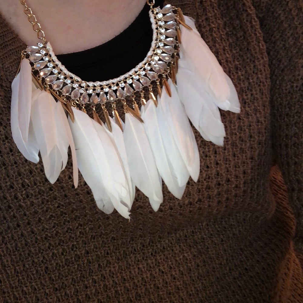Feather & Gold Statement necklace.